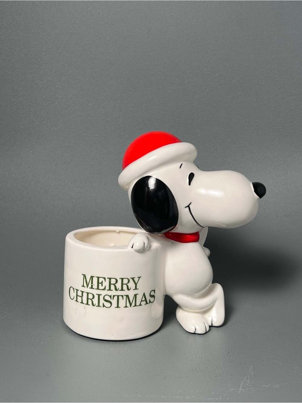 Peanuts Santa Snoopy Merry Christmas Planter